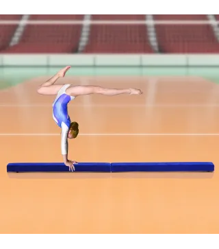 Barra de Equilibrio Gimnasia Plegable 210 cm Barra de Gimnasia Artística para Niños Adultos Entrenamiento en Casa Azul