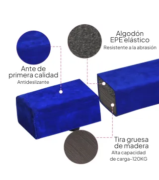 Barra de Equilibrio Gimnasia Plegable 210 cm Barra de Gimnasia Artística para Niños Adultos Entrenamiento en Casa Azul