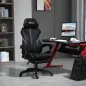 Silla Gaming con Reposapiés Retráctil Silla de Oficina Giratoria Reclinable con Reposacabezas y Altura Ajustable 65x65x119-129 c