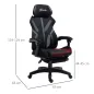 Silla Gaming con Reposapiés Retráctil Silla de Oficina Giratoria Reclinable con Reposacabezas y Altura Ajustable 65x65x119-129 c
