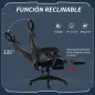 Silla Gaming con Reposapiés Retráctil Silla de Oficina Giratoria Reclinable con Reposacabezas y Altura Ajustable 65x65x119-129 c