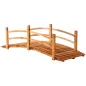 Puente de Arco de Madera 185x72x58 cm con Pasamanos Puente de Jardín para Decoración Patio Carga 200 kg Natural