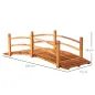 Puente de Arco de Madera 185x72x58 cm con Pasamanos Puente de Jardín para Decoración Patio Carga 200 kg Natural