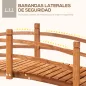 Puente de Arco de Madera 185x72x58 cm con Pasamanos Puente de Jardín para Decoración Patio Carga 200 kg Natural