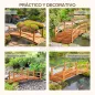 Puente de Arco de Madera 185x72x58 cm con Pasamanos Puente de Jardín para Decoración Patio Carga 200 kg Natural