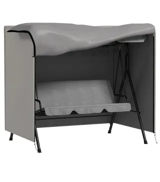 Funda para Balancín de Jardín con Cremallera Cubierta para Muebles de Exterior 177x114x152 cm Gris