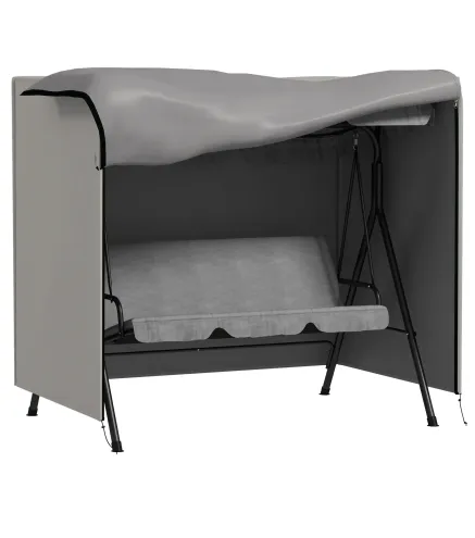Funda para Balancín de Jardín con Cremallera Cubierta para Muebles de Exterior 177x114x152 cm Gris