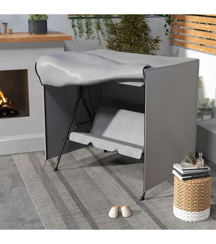 Funda para Balancín de Jardín con Cremallera Cubierta para Muebles de Exterior 177x114x152 cm Gris