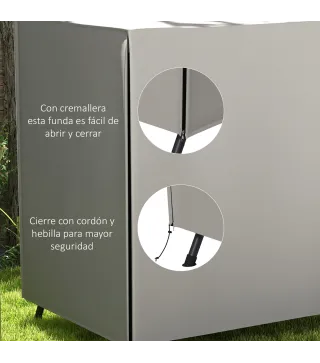 Funda para Balancín de Jardín con Cremallera Cubierta para Muebles de Exterior 177x114x152 cm Gris