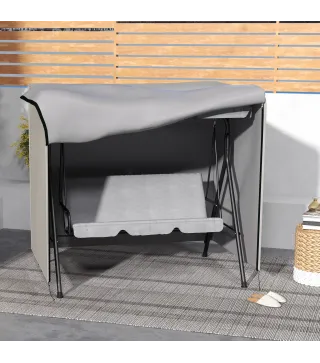 Funda para Balancín de Jardín con Cremallera Cubierta para Muebles de Exterior 177x114x152 cm Gris