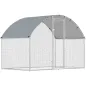 PawHut Gallinero para Exterior 2,8x1,7x1,9 m Cubierta de Tela Oxford Anti-UV Impermeable Pestillos para 5-8 Gallinas Plata