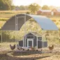 PawHut Gallinero para Exterior 2,8x1,7x1,9 m Cubierta de Tela Oxford Anti-UV Impermeable Pestillos para 5-8 Gallinas Plata