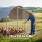 Gallinero para Exterior 2,8x1,7x1,9 m Cubierta de Tela Oxford Anti-UV Impermeable Pestillos para 5-8 Gallinas Plata