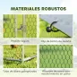 Gallinero para Exterior 2,8x5,1x1,9 m Cubierta de Tela Oxford Anti-UV Impermeable Pestillos para 15-24 Gallinas Plata
