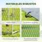 Gallinero para Exterior 2,8x3,4x1,9 m Cubierta de Tela Oxford Anti-UV Impermeable Pestillos para 10-16 Gallinas Plata