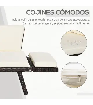 Sofá de Ratán de 2 Plazas