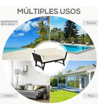 Sofá de Ratán de 2 Plazas