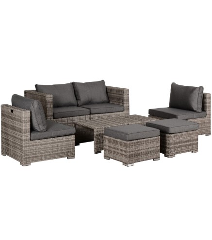 Conjunto 8 Piezas de Sofás de Ratán