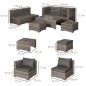 Conjunto 8 Piezas de Sofás de Ratán Conjunto 8 Piezas de Sofás de Ratán