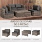 Conjunto 8 Piezas de Sofás de Ratán Conjunto 8 Piezas de Sofás de Ratán