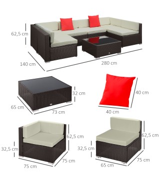 Conjunto Muebles de Jardín Ratán