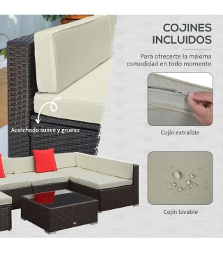 Conjunto Muebles de Jardín Ratán