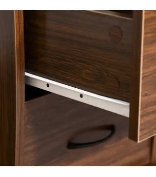 Mesa de Escritorio con Múltiples Estantes 2 Cajones Bandeja de Teclado y Soportes para Monitor CPU 120x55x85 cm Marrón