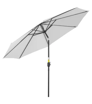 Sombrilla de Jardín Ø300x250 cm con Manivela Parasol Exterior con Mecanismo de Inclinación y Poste Desmontable de Metal para Ter