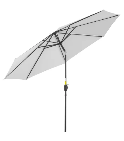 Sombrilla de Jardín Ø300x250 cm con Manivela Parasol Exterior con Mecanismo de Inclinación y Poste Desmontable de Metal para Ter