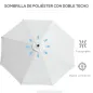 Sombrilla de Jardín Ø300x250 cm con Manivela Parasol Exterior con Mecanismo de Inclinación y Poste Desmontable de Metal para Ter