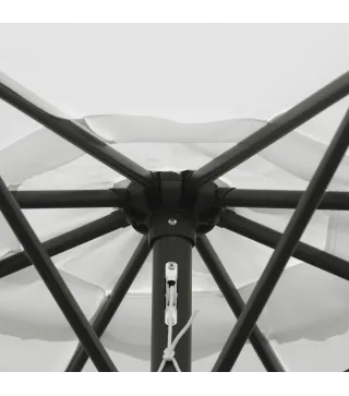 Sombrilla de Jardín Ø300x250 cm con Manivela Parasol Exterior con Mecanismo de Inclinación y Poste Desmontable de Metal para Ter