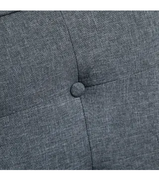 Sofá de 2 Plazas con Respaldo Cojines Acolchados Patas de Madera Antideslizantes Botones con Mechones 113x67x78 cm Gris