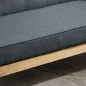 Sofá de 2 Plazas con Respaldo Cojines Acolchados Patas de Madera Antideslizantes Botones con Mechones 113x67x78 cm Gris