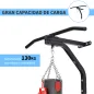 2 en 1 Barra de Dominadas para Pared de Acero Soporte de Saco de Boxeo Carga Máx. 130 kg 93x47x51 cm Negro