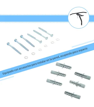 2 en 1 Barra de Dominadas para Pared de Acero Soporte de Saco de Boxeo Carga Máx. 130 kg 93x47x51 cm Negro
