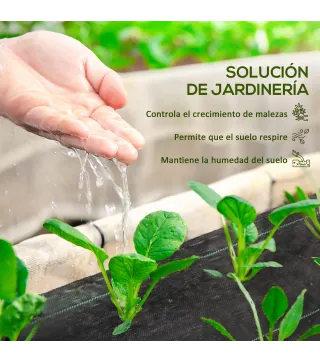 Malla Geotextil 2x50 m Malla de Jardín contra Malas Hierbas 130 g/m² Rollo de Malla Antimaleza Negro