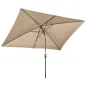 Sombrilla de Aluminio 200x300x253 cm Parasol Rectangular de Jardín Inclinable con Manivela y Poste Desmontable Caqui