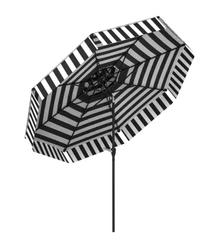 Sombrilla de Jardín Inclinable Ø263 cm con Protección UV30+ Techo Doble Ventilado y Manivela para Patio Jardín y Piscina