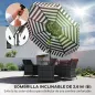 Sombrilla de Jardín Inclinable Ø263 cm con Protección UV30+ Techo Doble Ventilado y Manivela para Patio Jardín y Piscina