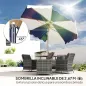 Sombrilla Grande con Protección UV 50+ y Toldo Ajustable para Jardín Patio y Terraza Ø2,67x2,38 m Rayas Azul y Blanco