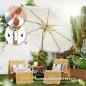Sombrilla Boho de Ø2,7 m para Exterior con Protección UV30+ Manivela Manual y Techo Doble con Borlas Beige