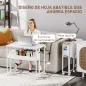 Escritorio Plegable con Ruedas Balda y Bolsillo de Almacenaje Ideal para Espacios Pequeños 80x50x75 cm Blanco