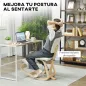 Silla Ergonómica de Rodillas con Respaldo Cojines Acolchados Marco de Madera para una Mejor Postura Oficina Crema