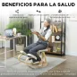 Silla Ergonómica de Rodillas con Respaldo Cojines Acolchados Marco de Madera para una Mejor Postura Oficina Crema