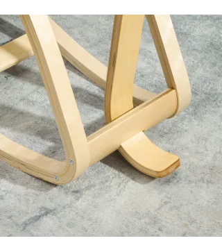 Silla Ergonómica de Rodillas con Respaldo Cojines Acolchados Marco de Madera para una Mejor Postura Oficina Crema