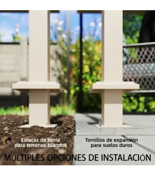 Pérgola de Pared de Jardín 3x3 m con Techo Retráctil Protección UPF30+ Drenaje Cenador de Jardín para Exterior Beige