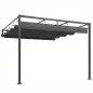 Outsunny Pérgola de Pared de Jardín 3x3 m con Techo Retráctil Protección UPF30+ Drenaje Cenador de Jardín para Exterior Gris