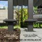 Pérgola de Pared de Jardín 3x3 m con Techo Retráctil Protección UPF30+ Drenaje Cenador de Jardín para Exterior Gris