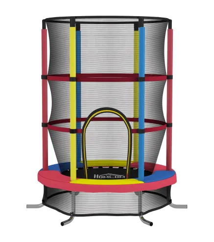 Cama Elástica Infantil Ø160 cm Trampolín para Niños de 3-6 Años con Red de Seguridad Patas en Forma de L Multicolor