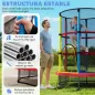 Cama Elástica Infantil Ø160 cm Trampolín para Niños de 3-6 Años con Red de Seguridad Patas en Forma de L Multicolor